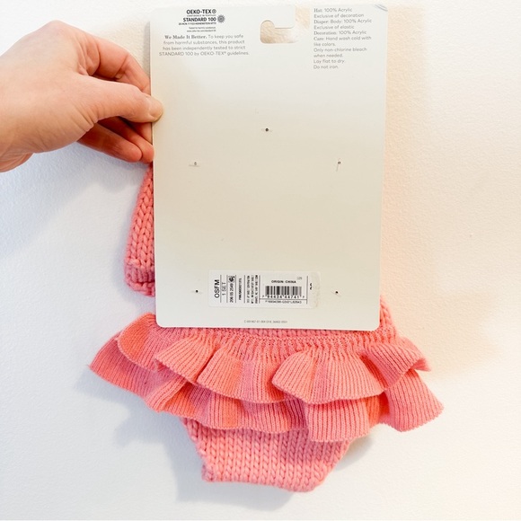 NEW Cloud Island Flamingo Sweater Knit Hat Diaper
cover Pink Newborn Photo Shoot - Picture 5 of 7